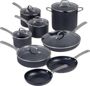 Calphalon Classic 14-Piece Hard-Anodized Dishwasher Safe Cookware Set with AquaShield Nonstick Technology