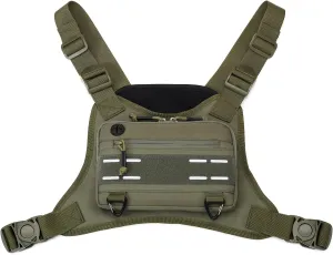 CamGo Tactical Outdoor Sports Chest Bag for Men, Molle EDC Vest Chest Pack for Sports Running Hiking Workout