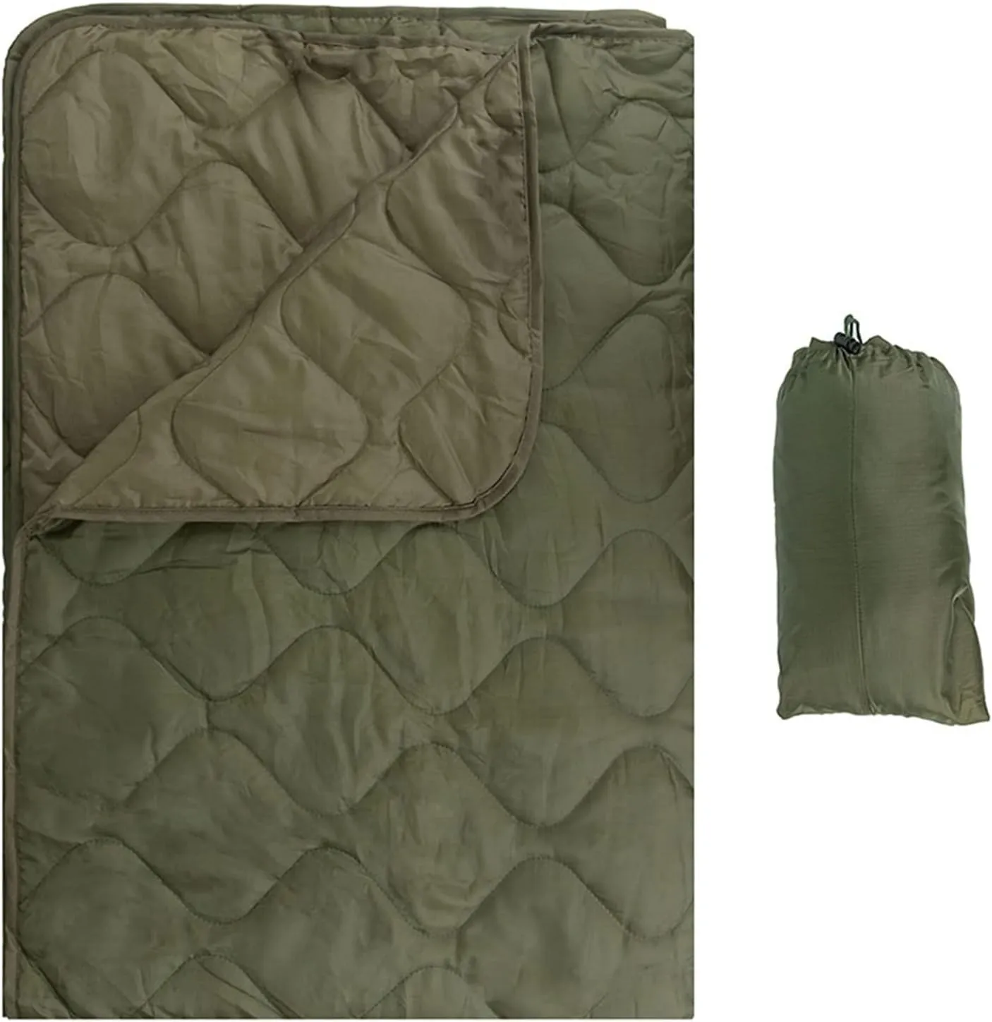 Camouflage Quilt Camping Blanket Beach Hiking Tourist Mattress Pad Portable Travel Picnic Mat Ground Sheet Sleep Cover (Color : Green, Size : A)