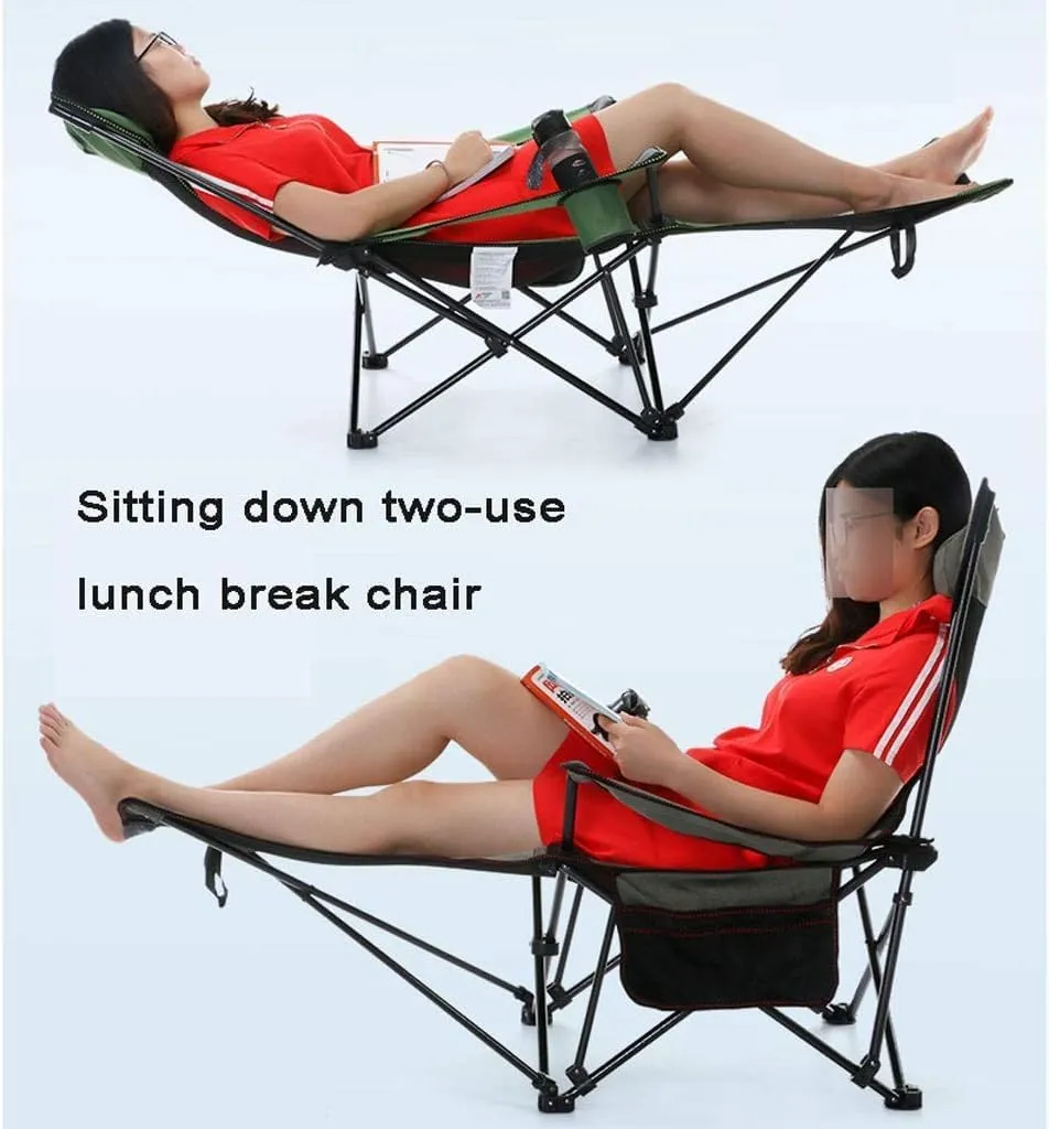 Camping Chair Camp Chair Outdoor Camping Chair Folding Chair Recliner Break Relax Lounger Chairs Garden Balcony Fishing Hiking Folding Chairs Outdoor Fishing Chair,Grün 85 * 153 * 88cm