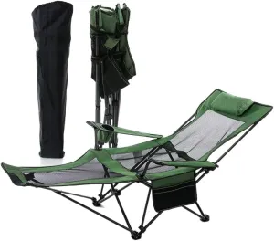 Camping Chair Camp Chair Outdoor Camping Chair Folding Chair Recliner Break Relax Lounger Chairs Garden Balcony Fishing Hiking Folding Chairs Outdoor Fishing Chair,Grün 85 * 153 * 88cm