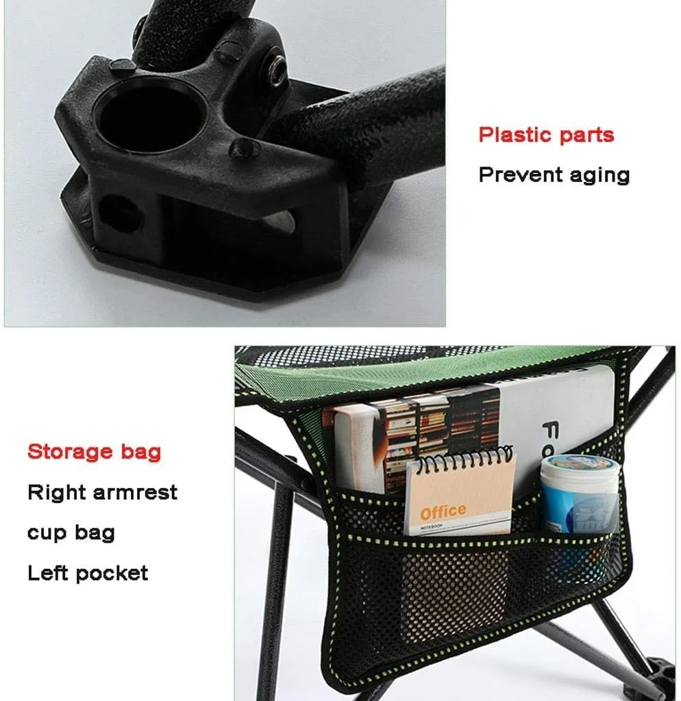 Camping Chair Camp Chair Outdoor Camping Chair Folding Chair Recliner Break Relax Lounger Chairs Garden Balcony Fishing Hiking Folding Chairs Outdoor Fishing Chair,Grün 85 * 153 * 88cm