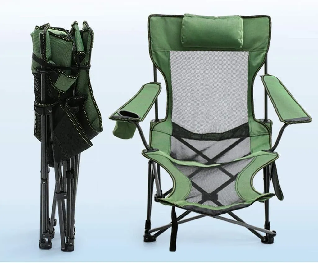 Camping Chair Camp Chair Outdoor Camping Chair Folding Chair Recliner Break Relax Lounger Chairs Garden Balcony Fishing Hiking Folding Chairs Outdoor Fishing Chair,Grün 85 * 153 * 88cm