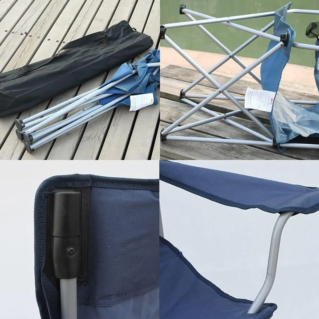 Camping Chair Fishing Chair Folding Chairs Camping Padded Camping Chairs Outdoor Folding Armchair with Cup Holder Beach Fishing Chair Portable Leisure High Backrest Chair Lawn Chairs Outside (Color :