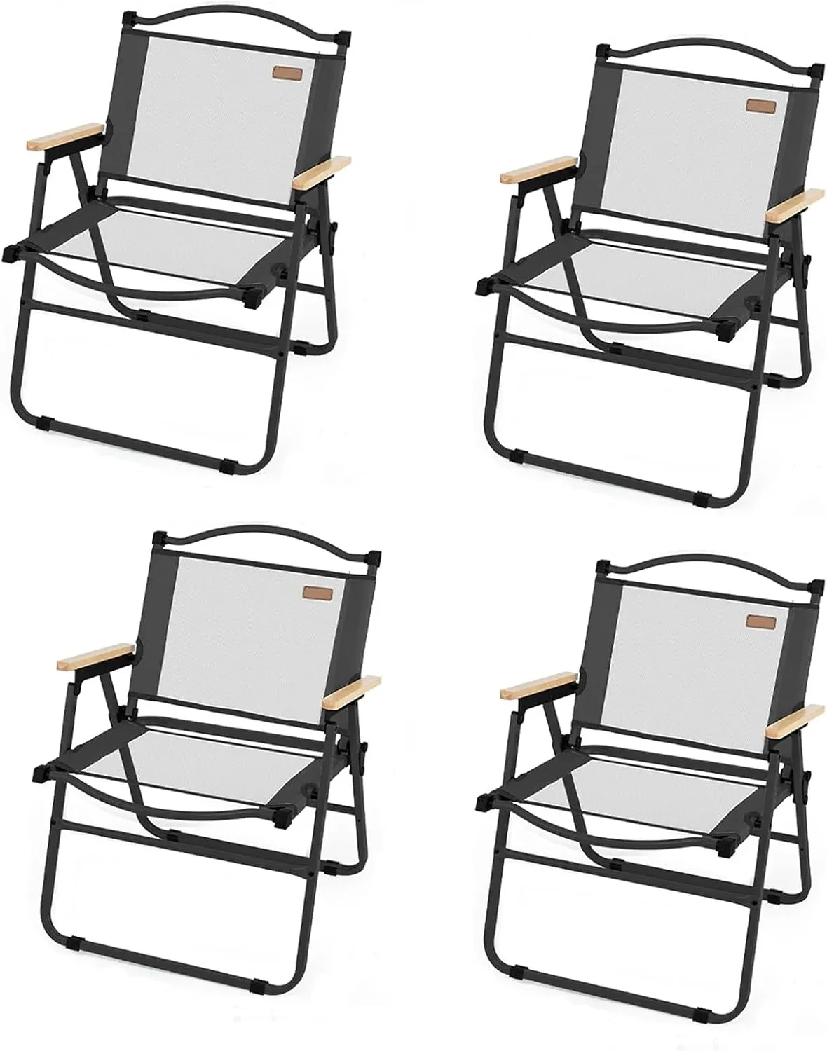 Camping Chair, Folding Chair 4-Piece Portable Mesh Breathable Backrest Chair Suitable for Outdoor Camping Sports Beach Outdoor