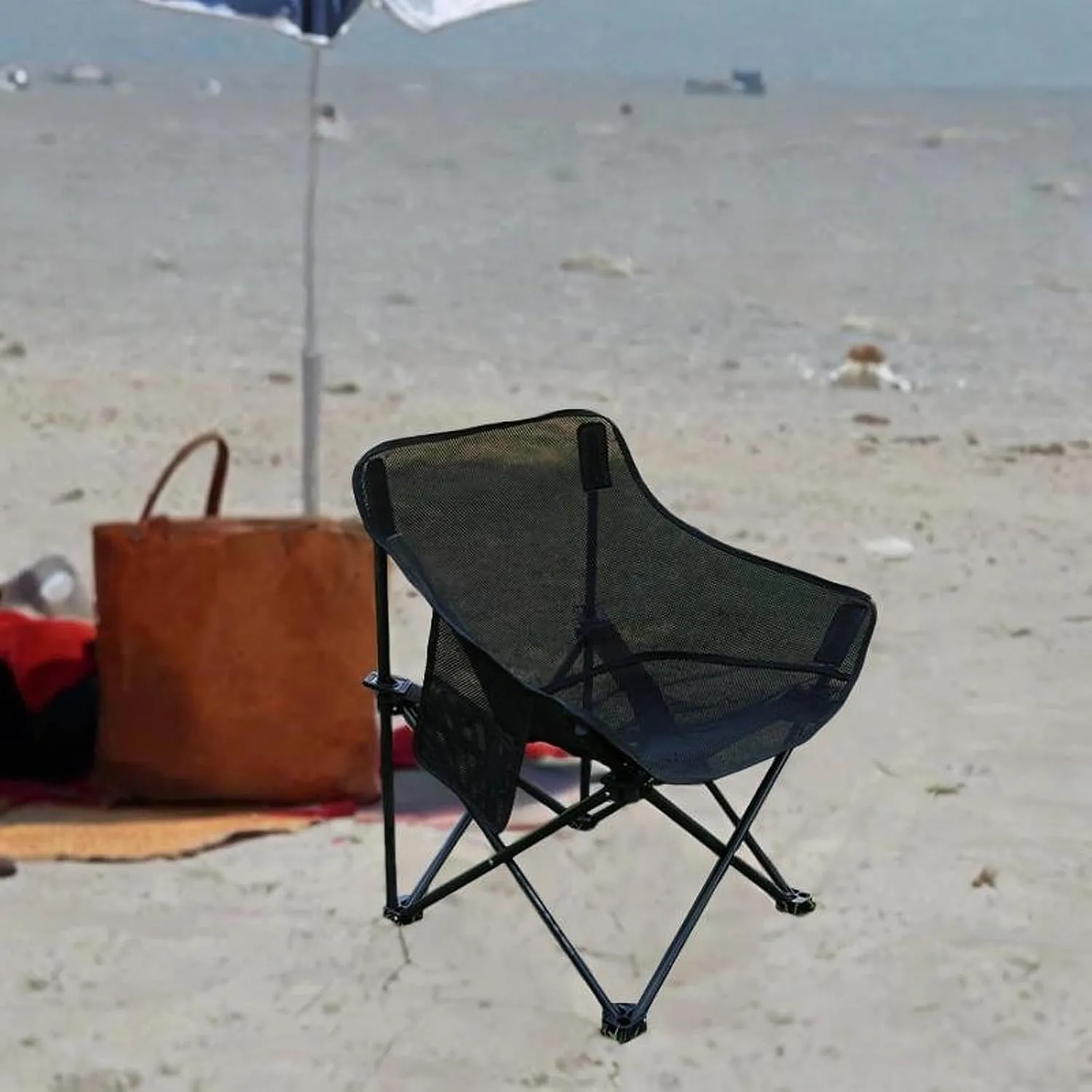 Camping Chair Folding Chair Heavy Duty Stable Outdoor Furniture for Adults with Storage Bag for BBQ Lawn Yard Garden Patio, Black