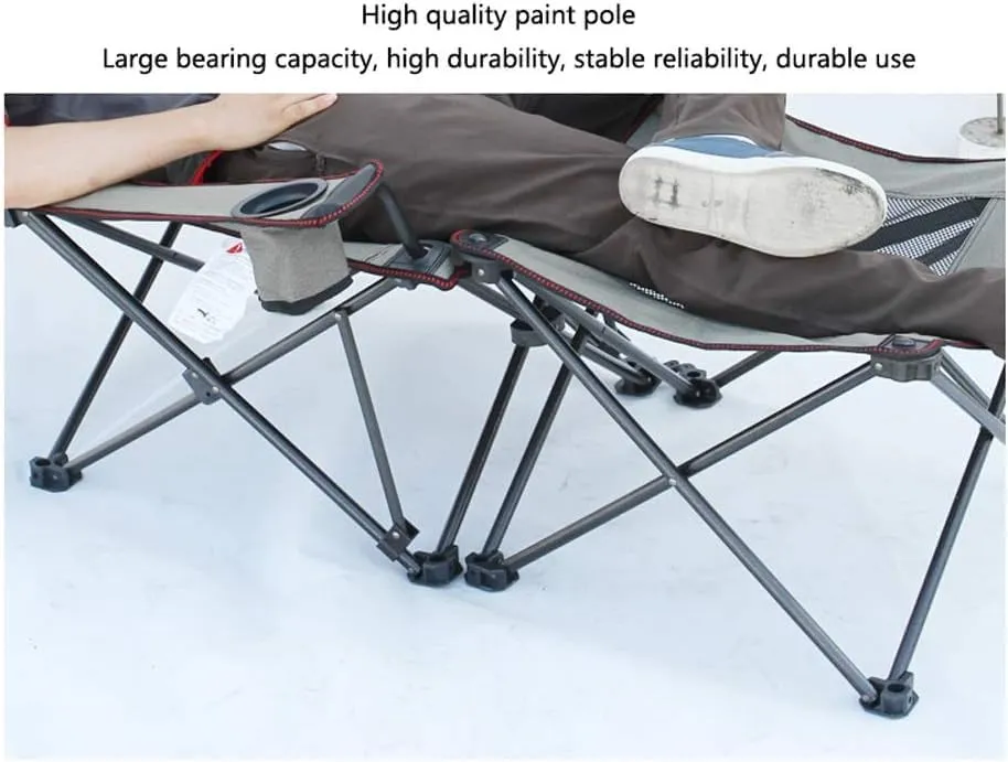 Camping Chair Folding Recliner Portable Chair with Cup Holder Detachable Side Table and Carrying Bag with Pillow Fishing Chair(Color:C)
