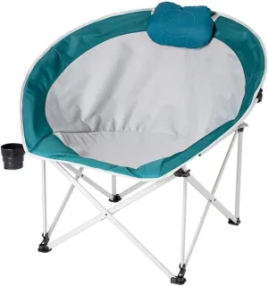 Camping Chair for Adult,Folding Portable Lounge Chair,Oversized Padded Round Mesh Outdoor Picnic Fishing