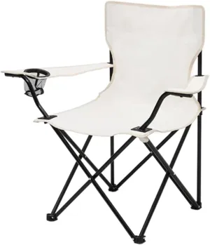 Camping Chair Outdoor Folding Chair with Armrests Ultra Light Portable Camping Chair Back Recliner Leisure Chair Fishing Stool Folding Chair (White 50 * 50 * 80cm)