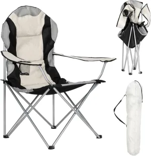 Camping Chairs for Adults,Heavy Duty Lawn Chairs with Cup Holder and Carry Bag,Portable Camp Chair Lightweight Foldable Outdoor Chair Collapsible Chair for Tailgates, Beach, and Sports,Black 1Pc
