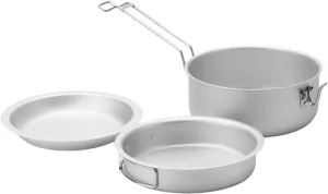 Camping Cook Pots with Folding Handle Outdoor Cooking Pots Frypan Bowl Utensils Camping Cookware Easy to