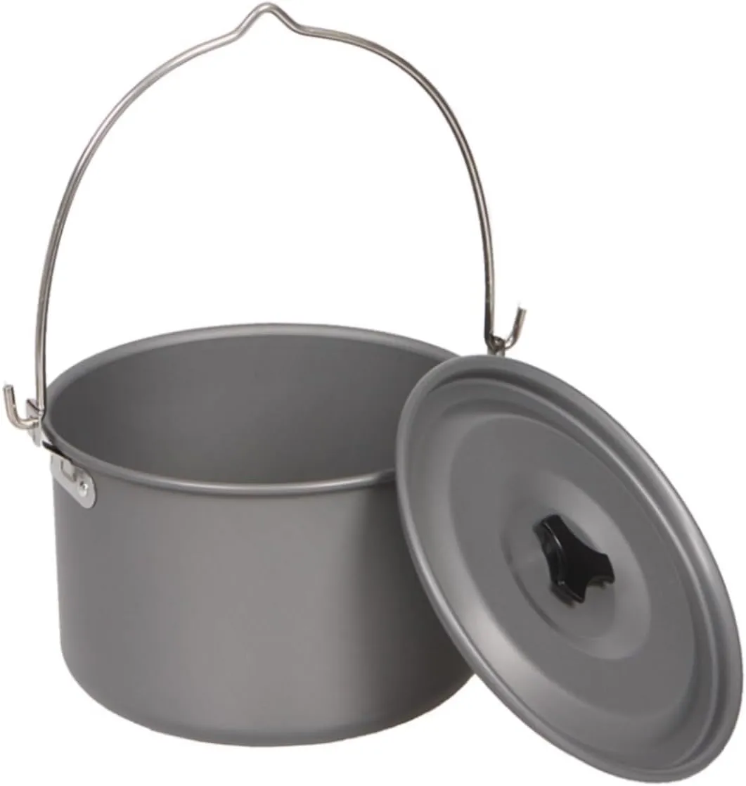 Camping Cookware, Camping Cooker Outdoor Picnic Picnic Large Hanging Pot Camping Single Pot Portable Stove(Orange)