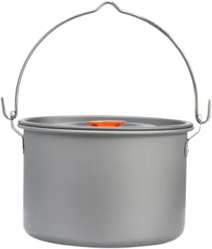 Camping Cookware, Camping Cooker Outdoor Picnic Picnic Large Hanging Pot Camping Single Pot Portable Stove(Orange)