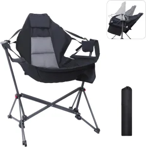 Camping Cot, Heated Camping Cot Folding Cot for Adults with Heated Mattress Hammock Camping Chair, Swing Chair, Swing Camping Chair, Adjustable Back Portable with Cup Holder, Pillow, and C