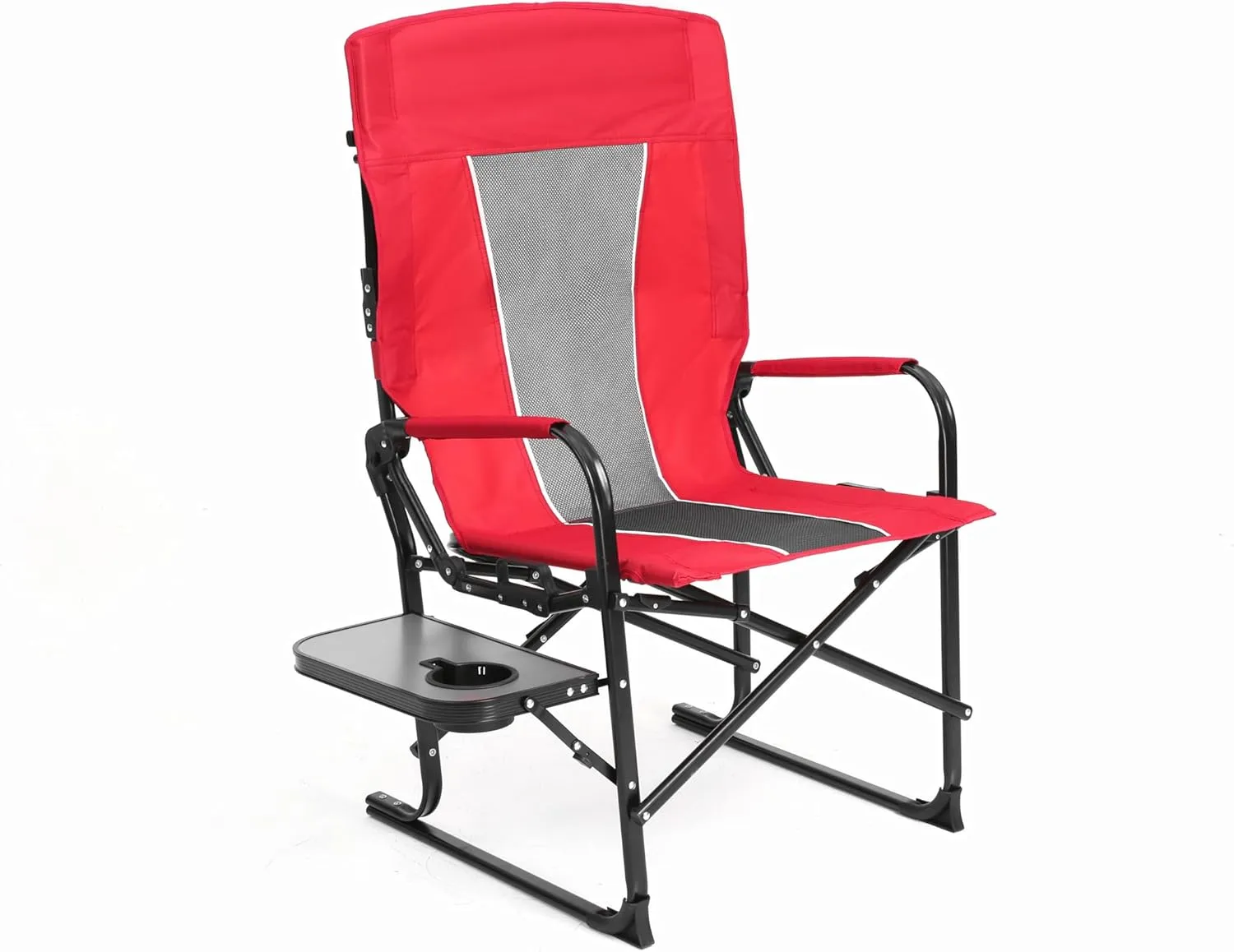 Camping Directors Chair, Heavy Duty,Oversized Portable Folding Chair with Side Table, Pocket for Beach, Fishing,Trip,Picnic (Red)