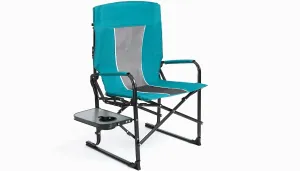 Camping Directors Chair, Heavy Duty,Oversized Portable Folding Chair with Side Table, Pocket for Beach, Fishing,Trip,Picnic,Lawn Blue