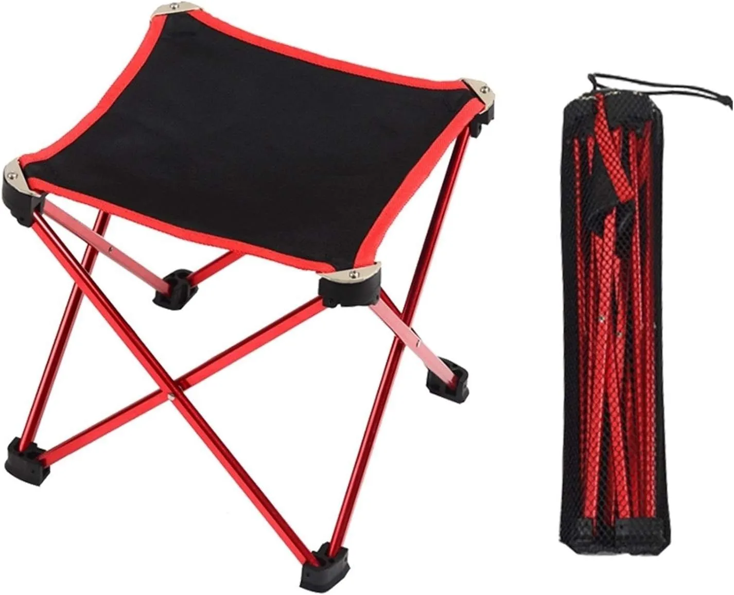 Camping Folding Chair KORAMAN Ultralight Portable Folding Stool Outdoor Folding Chair Pony Zha Aluminum Alloy Fishing Sketching Chair (Color : Red)