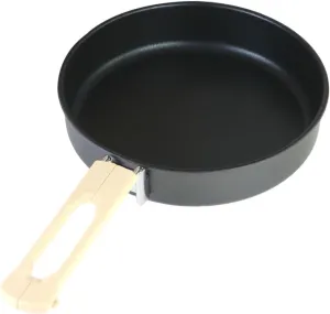 Camping Frying Pan Outdoor Cooking Flat Griddle Pan Multifunctional Reusable Folding Handle Nonstick Skillet for RV Barbecue, L Aluminum Alloy