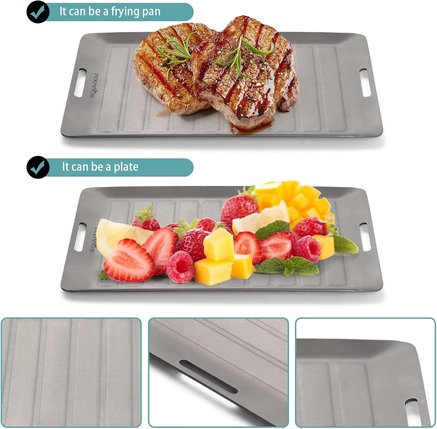 Camping Grill Pan & BBQ Tinks Portable Outdoor Cookware Set Finisca Matte Nonstick for 1 Person (Sheet)