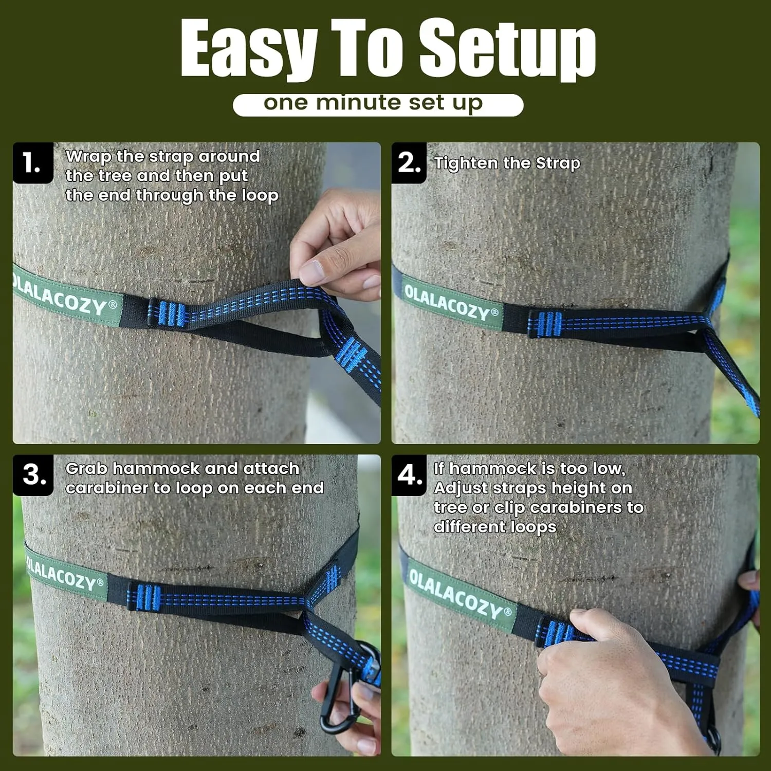 Camping Hammock,Camping Essentials,Lightweight Portable Double & Single Hammock with Tree Straps, Camping Gear for Outside Hiking Camping Beach Backpack Travel (Black & Grey, Medium)