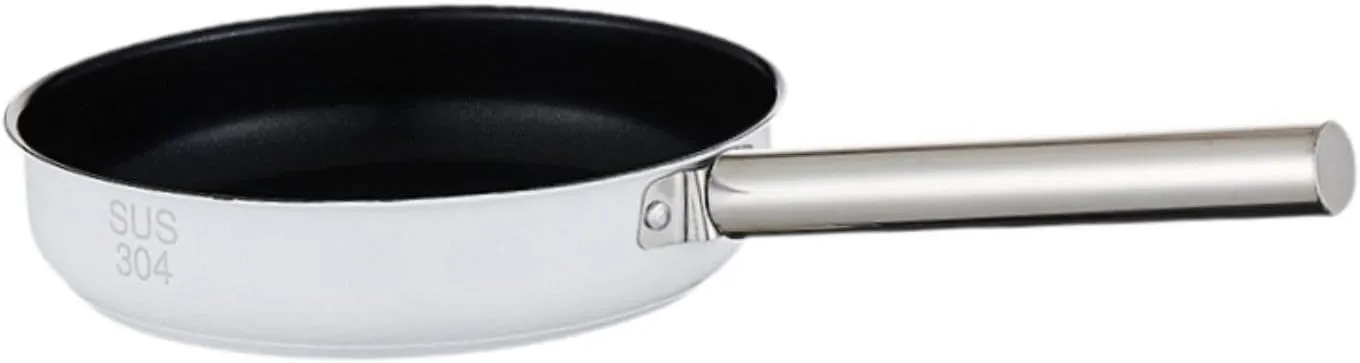 Camping Stainless Steel Frying Pan Nonstick Flat Griddle Pan Quick Heat Transfer Modern Cookware for Trekking Fishing Picnics