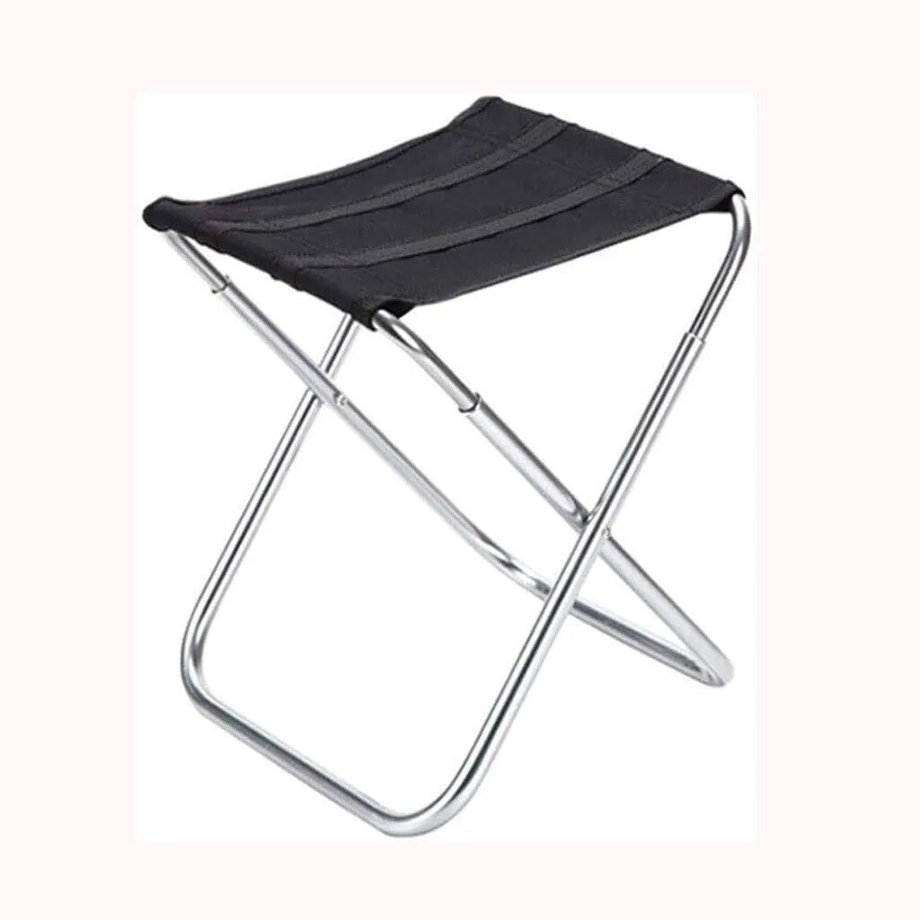 Camping Stool, Outdoor Folding Chair Portable Foldable Lightweight Aluminum Camping Travel Chair Outdoor Beach Hiking Fishing Backpacking Seat Stool(Svart)
