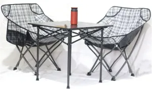 Camping Table Chairs Aluminum Alloy Folding Table and Chair Set, The Roll-up Desktop is Convenient to Carry and Store, Multifunctional Camping Picnic Table (Color : 2 in 1)