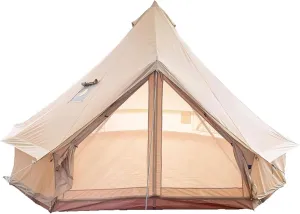Canvas Family Camping Tent, 4 Season Luxury Camping Tent, Thermal Tent with Stove Jacks, Wind and Weatherproof, Teepee Tent, Tepee Tent for 4 People