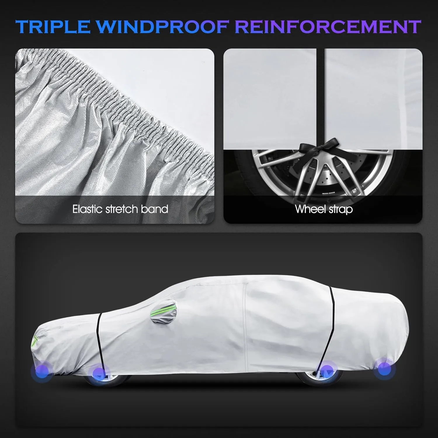 Car Cover Custom Fit for Toyota Camry 1996-2025,Honda Accord 2001-2025,6 Layers Truck Cover Waterproof All Weather for Automobiles,Outdoor Full Exterior Cover,Rain, Sun, Wind Protection,Sliver