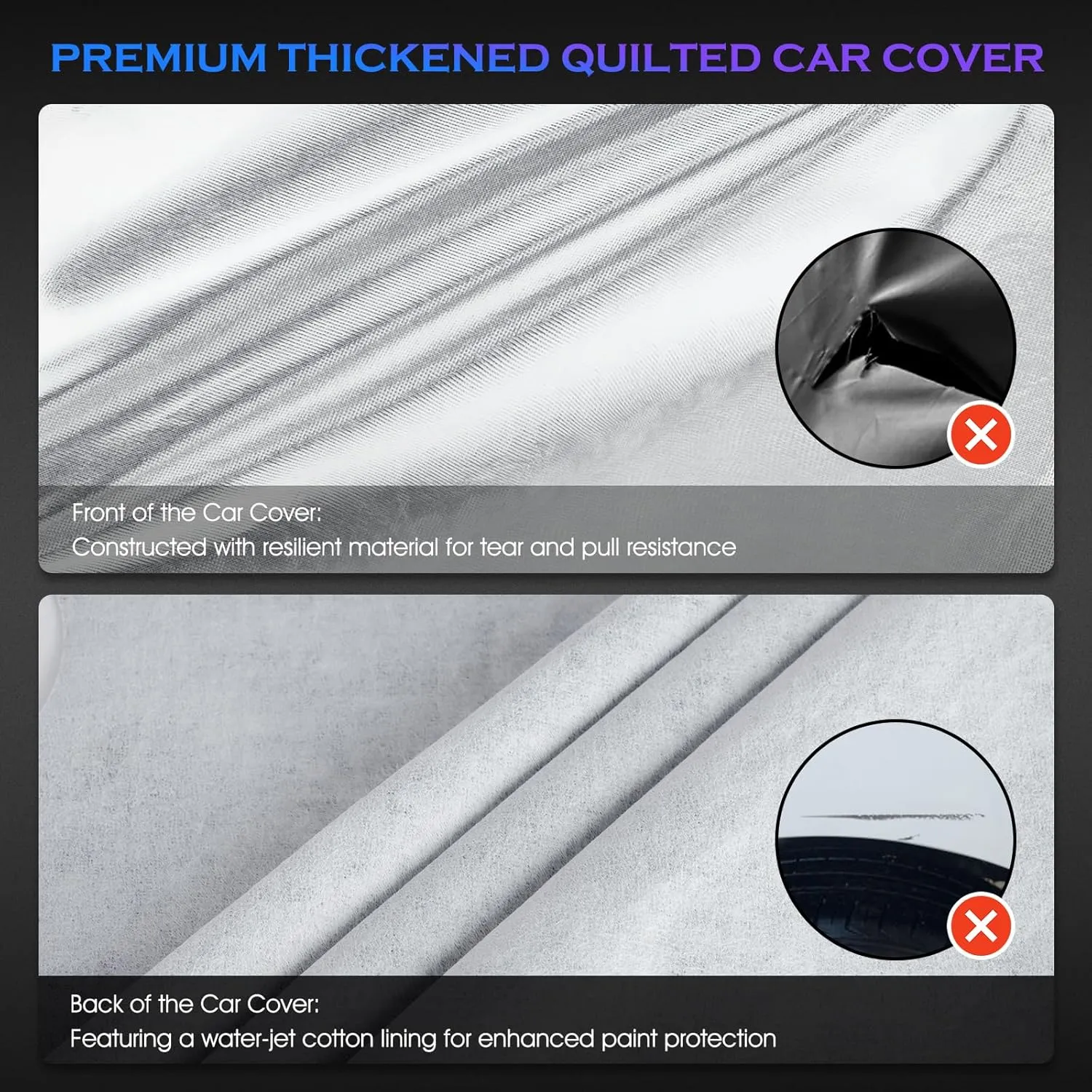 Car Cover Custom Fit for Toyota Camry 1996-2025,Honda Accord 2001-2025,6 Layers Truck Cover Waterproof All Weather for Automobiles,Outdoor Full Exterior Cover,Rain, Sun, Wind Protection,Sliver