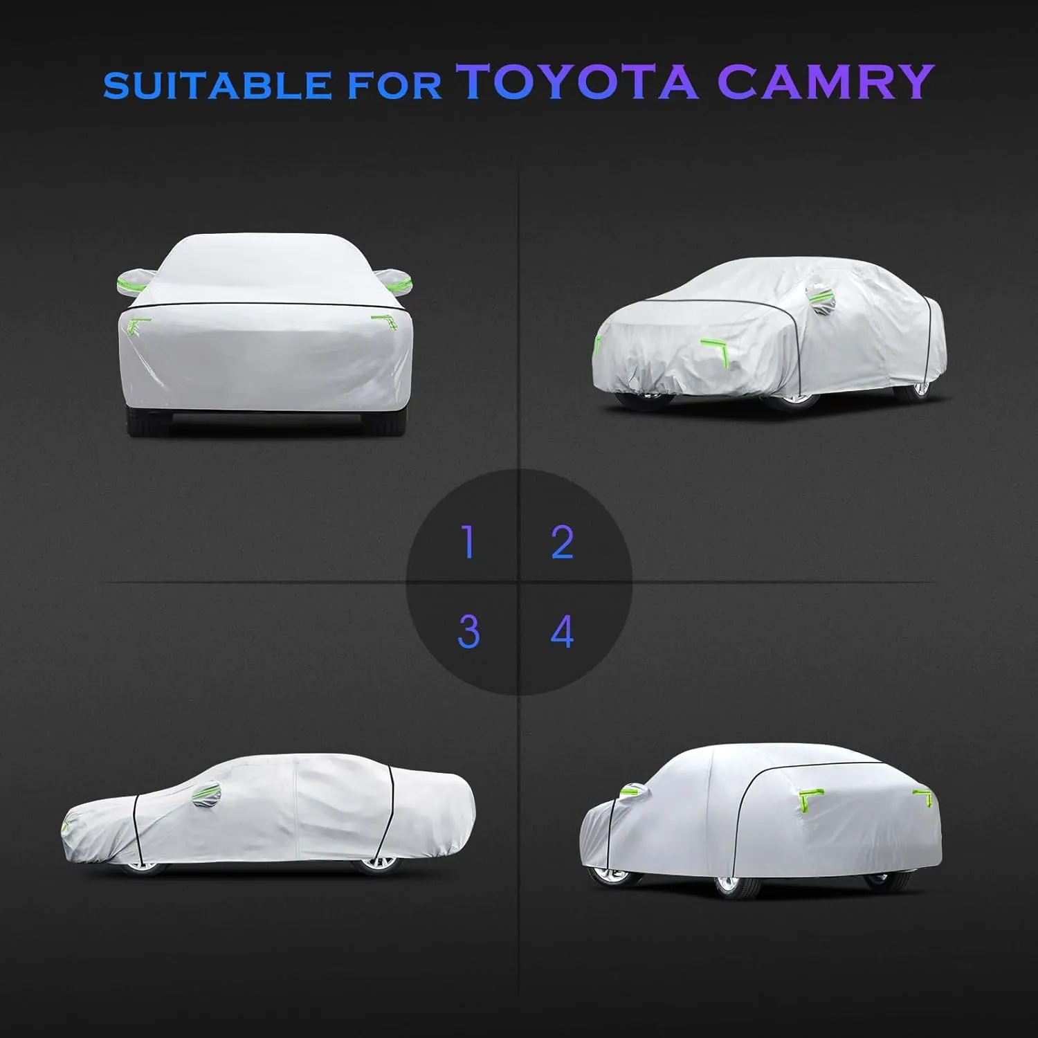 Car Cover Custom Fit for Toyota Camry 1996-2025,Honda Accord 2001-2025,6 Layers Truck Cover Waterproof All Weather for Automobiles,Outdoor Full Exterior Cover,Rain, Sun, Wind Protection,Sliver