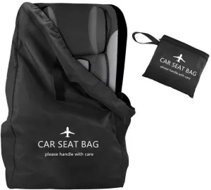 Car Seat Travel Bag Made with Water Resistant and Rip Resistant Fabric Universal Fit Travel Bag with Adjustable Back Straps with Padding Collapsible with Self Organizer Case Pocket