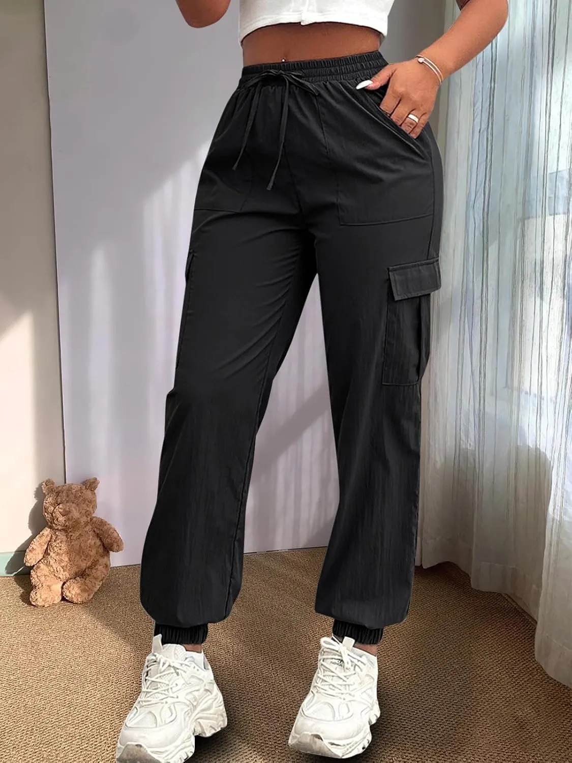 Cargo Pants Women Lightweight Joggers Quick Dry Summer Hiking Pants with Pockets