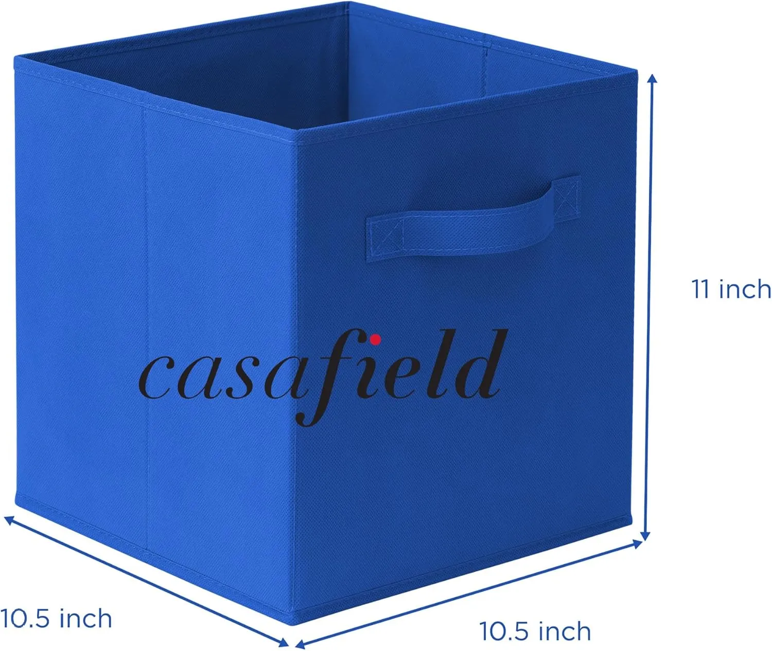 Casafield Set of 12 Collapsible Fabric Cube Storage Bins, Royal Blue - 11" Foldable Cloth Baskets for Shelves, Cubby Organizers & More