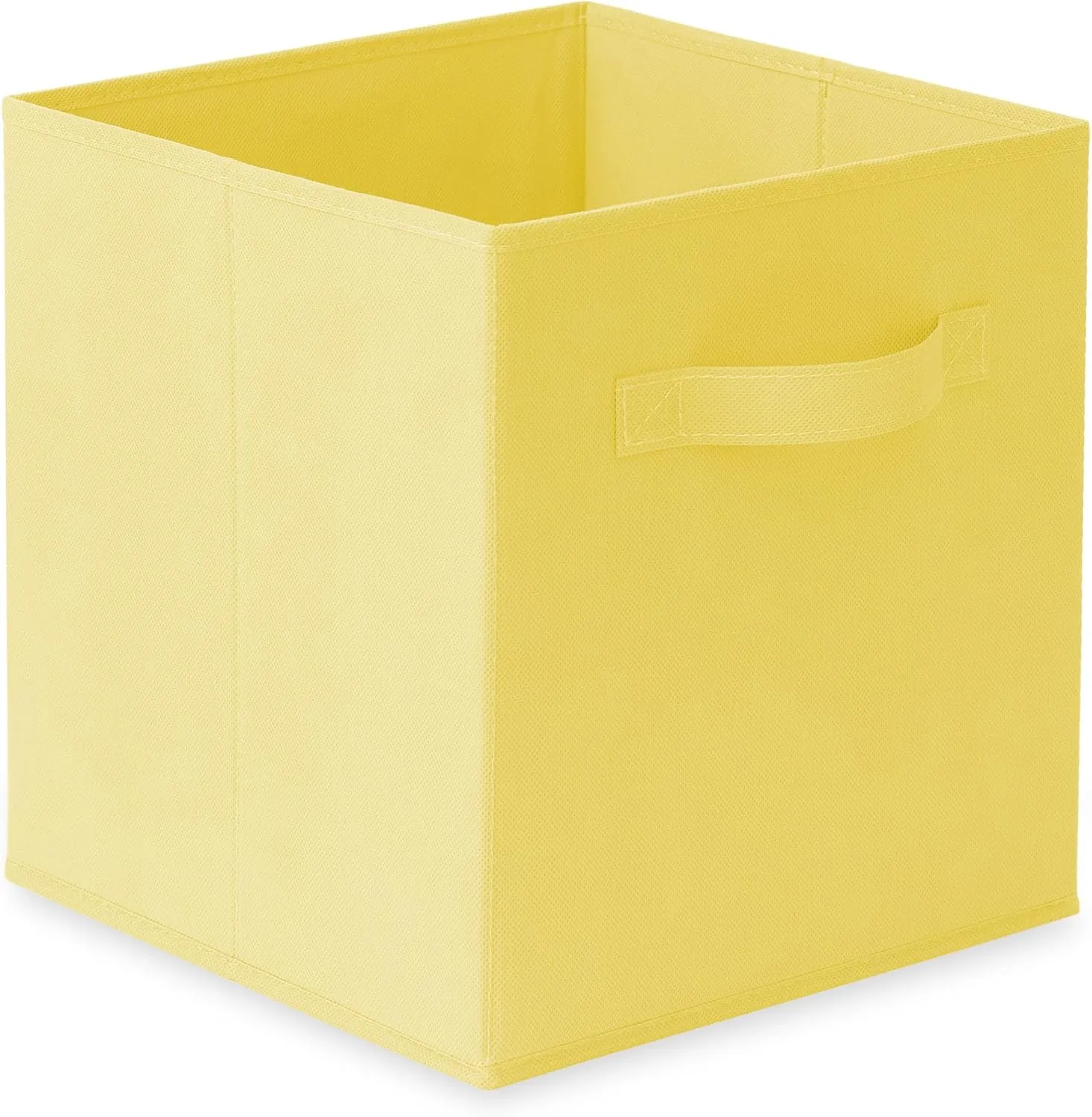Casafield Set of 6 Collapsible Fabric Cube Storage Bins, Yellow - 11" Foldable Cloth Baskets for Shelves, Cubby Organizers & More