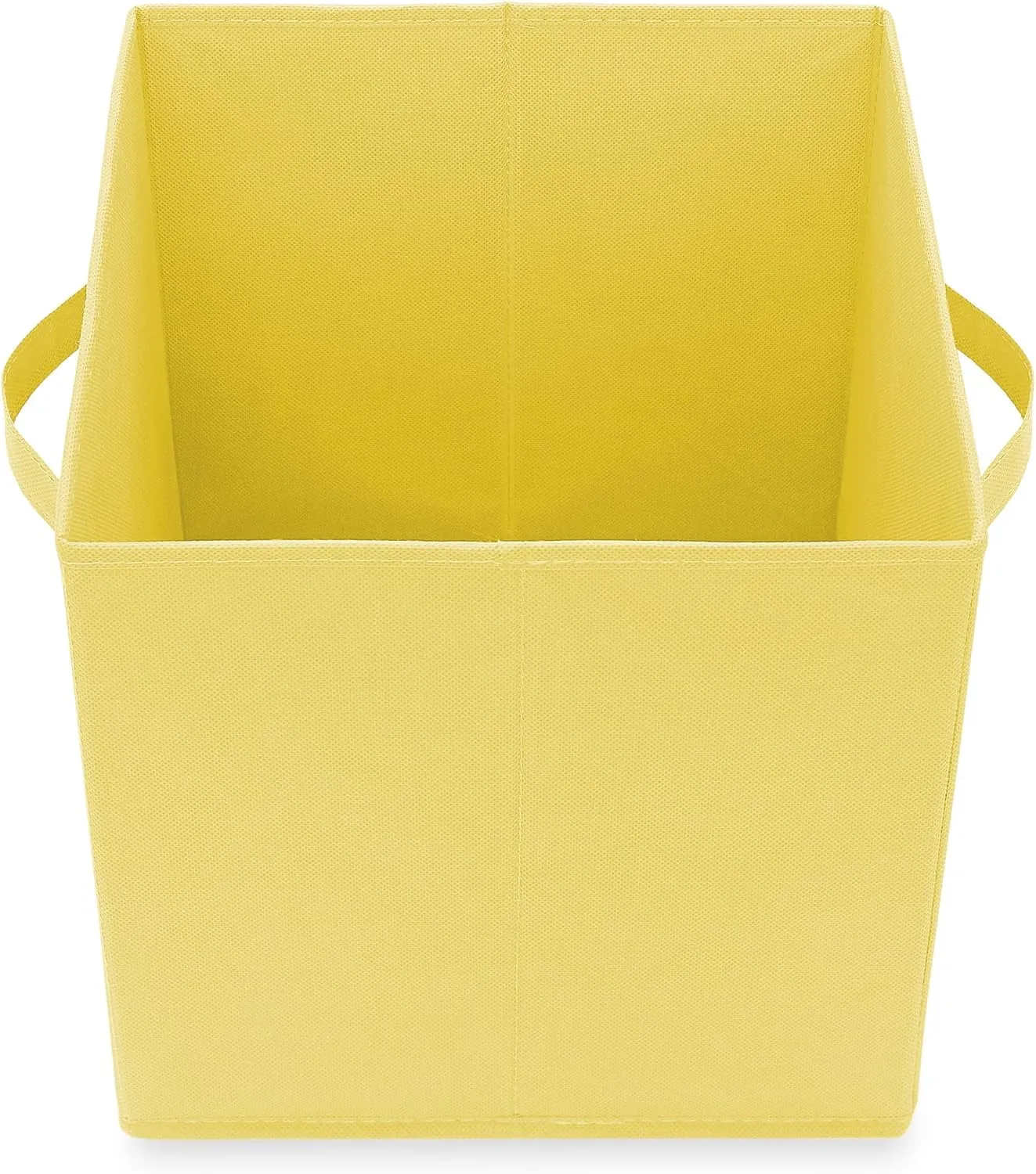 Casafield Set of 6 Collapsible Fabric Cube Storage Bins, Yellow - 11" Foldable Cloth Baskets for Shelves, Cubby Organizers & More