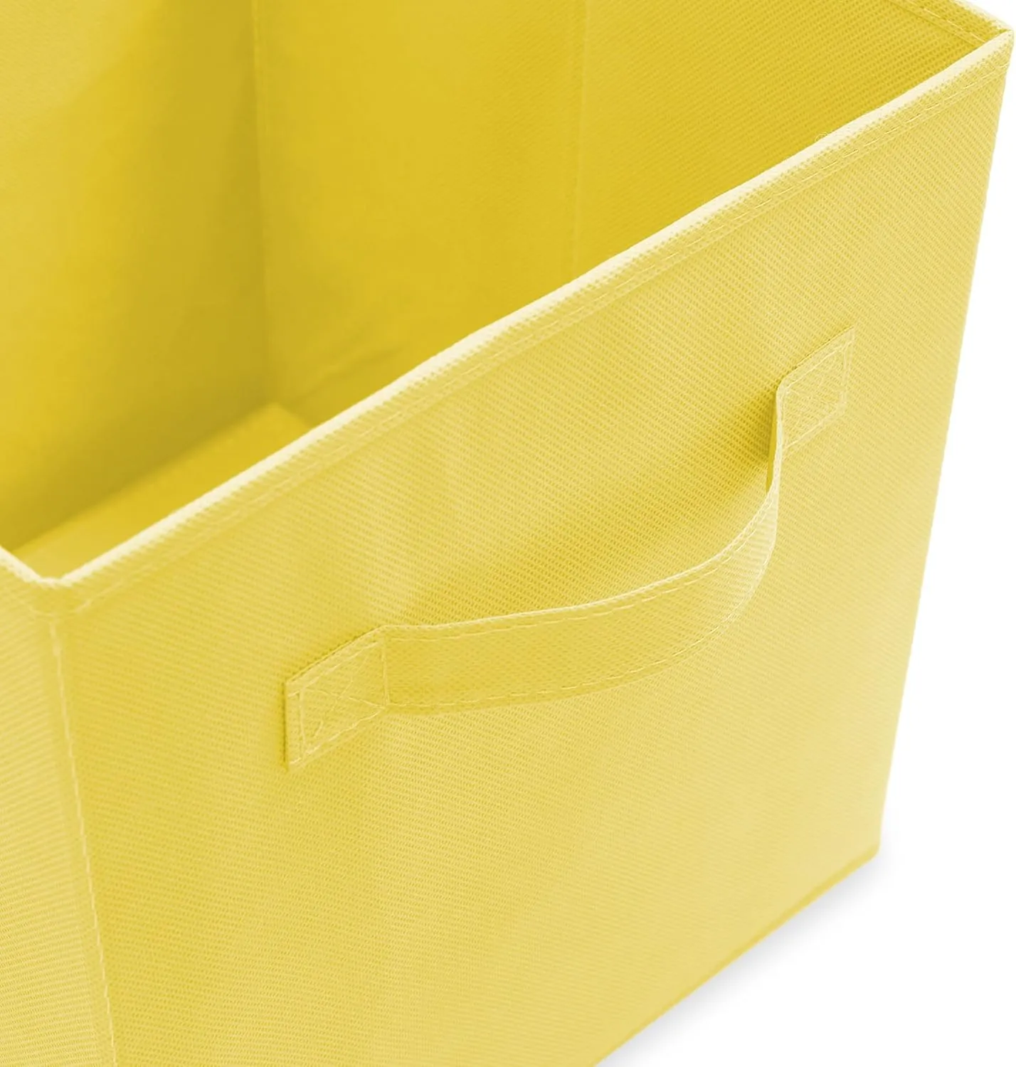 Casafield Set of 6 Collapsible Fabric Cube Storage Bins, Yellow - 11" Foldable Cloth Baskets for Shelves, Cubby Organizers & More