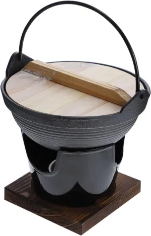 Cast Iron Sukiyaki Pot Versatile Camping Pot Non-stick Surface Healthy Cooking