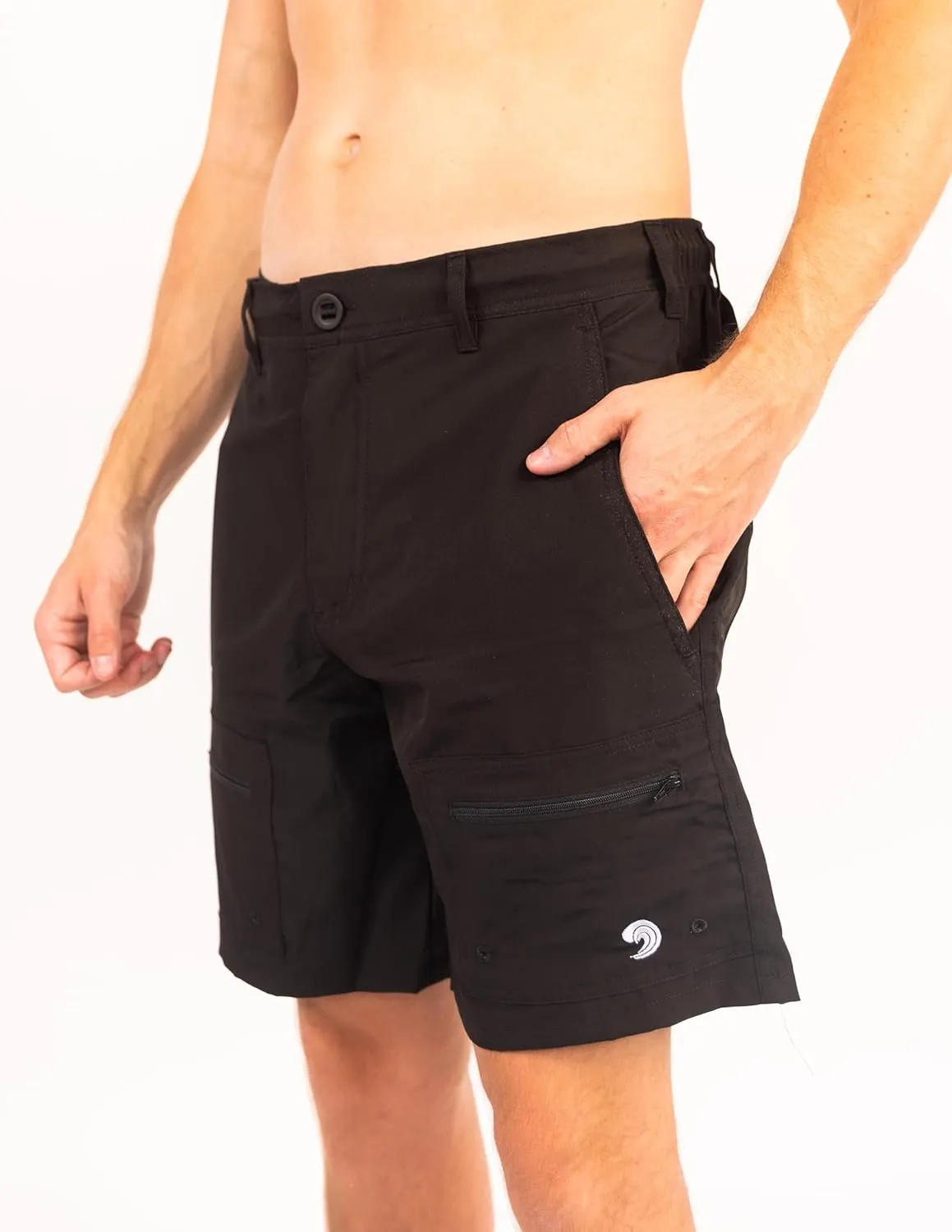 Castaway (Black) and Angler (Grey) Waterproof Pocket Outdoor Shorts - Gen 2