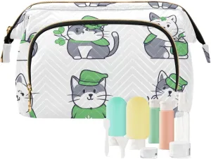 Cat Pattern Funny White Toiletry Bags Waterproof Travel Cosmetic Bag For Women Women Coin Purse for Make Up