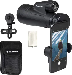 Celestron – Outland X 10x50 Monocular – Outdoor and Birding Monocular – Fully Multi-Coated Optics and BaK-4 Prisms – Bonus Smartphone Adapter and Bluetooth Remote Included