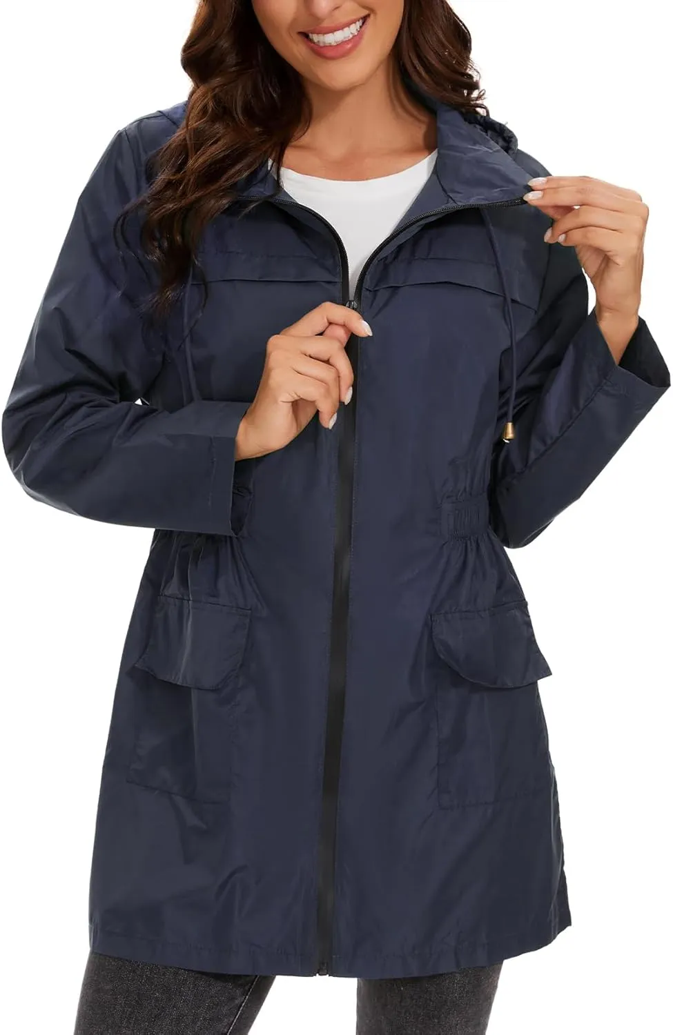 Century Star Packable Rain Jackets Waterproof Womens Rain Coats with Hood Lightweight Windbreaker Jacket