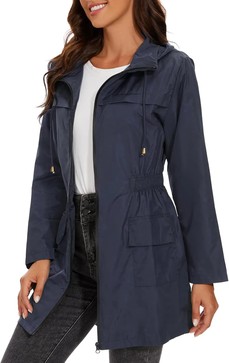 Century Star Packable Rain Jackets Waterproof Womens Rain Coats with Hood Lightweight Windbreaker Jacket
