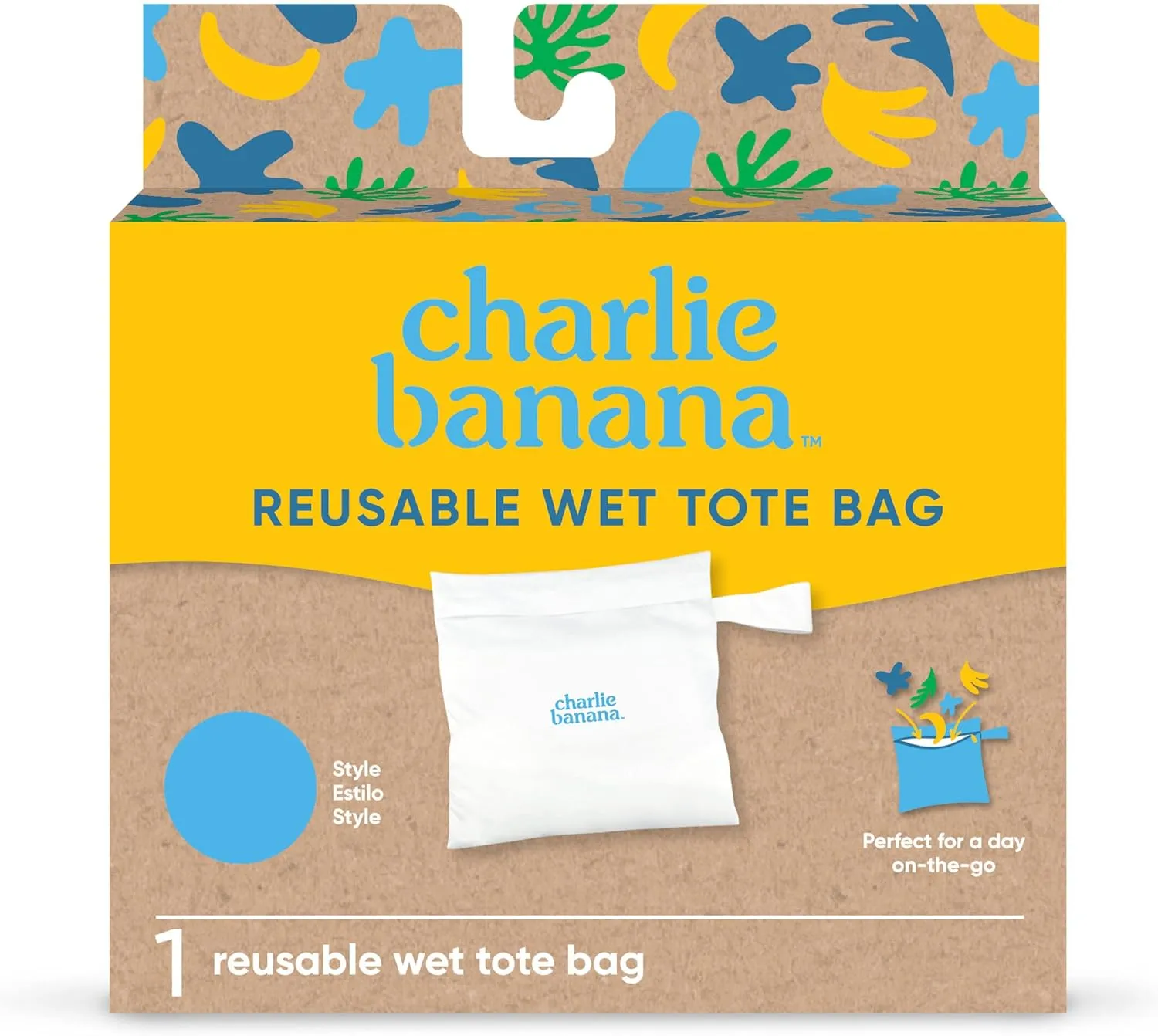 CHARLIE BANANA Waterproof and Washable Reusable Tote Bag for Diapers and Swimwear