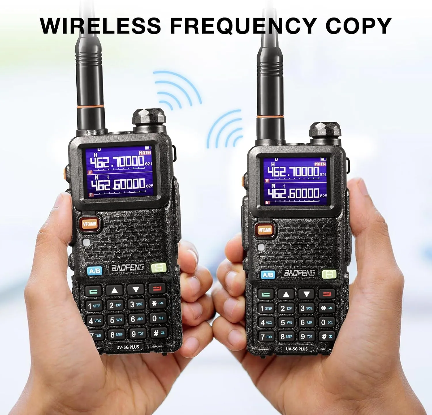 [Chirp Compatible] BAOFENG UV-5G Plus GMRS Handheld Radio, Long Rang Two Way Radio for Adult, 999 Channels, NOAA Receiver & Scanner, with 2500mAh Battery USB-C Port, 1 Pack