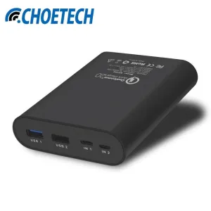 CHOETECH B616Q 10400mAh QC2.0 Two-way Fast Charge Power Bank for Samsung S6 S7 Xiaomi 5 Fast Charging Power Bank With Type-C