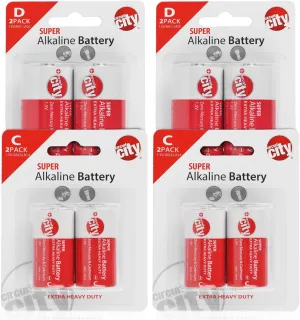 Circuit City Essential 4 C-Cell & 4 D-Cell High Performance Alkaline Batteries (8 Total)