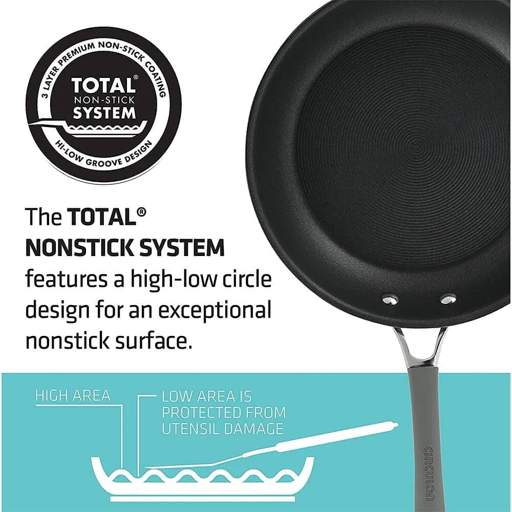 Circulon 84564 Elementum Hard Anodized Nonstick Cookware Set / Pots and Pans Set - 10 Piece, Gray