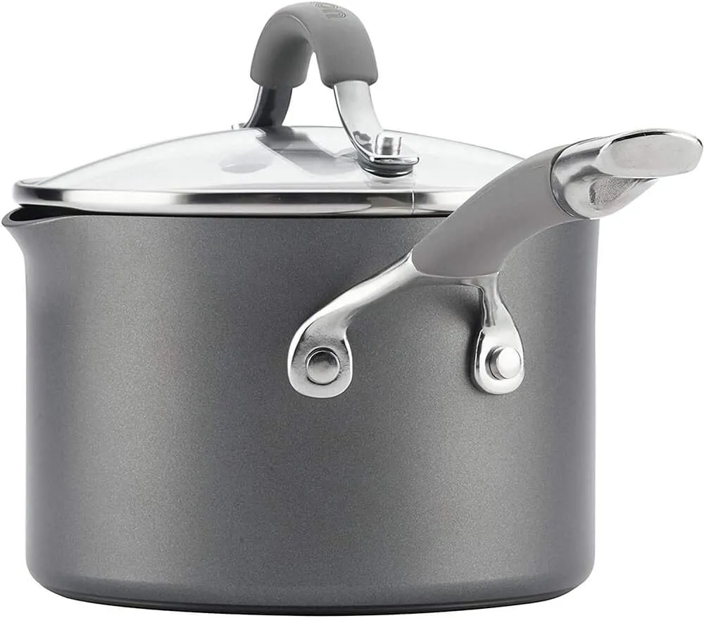 Circulon 84564 Elementum Hard Anodized Nonstick Cookware Set / Pots and Pans Set - 10 Piece, Gray