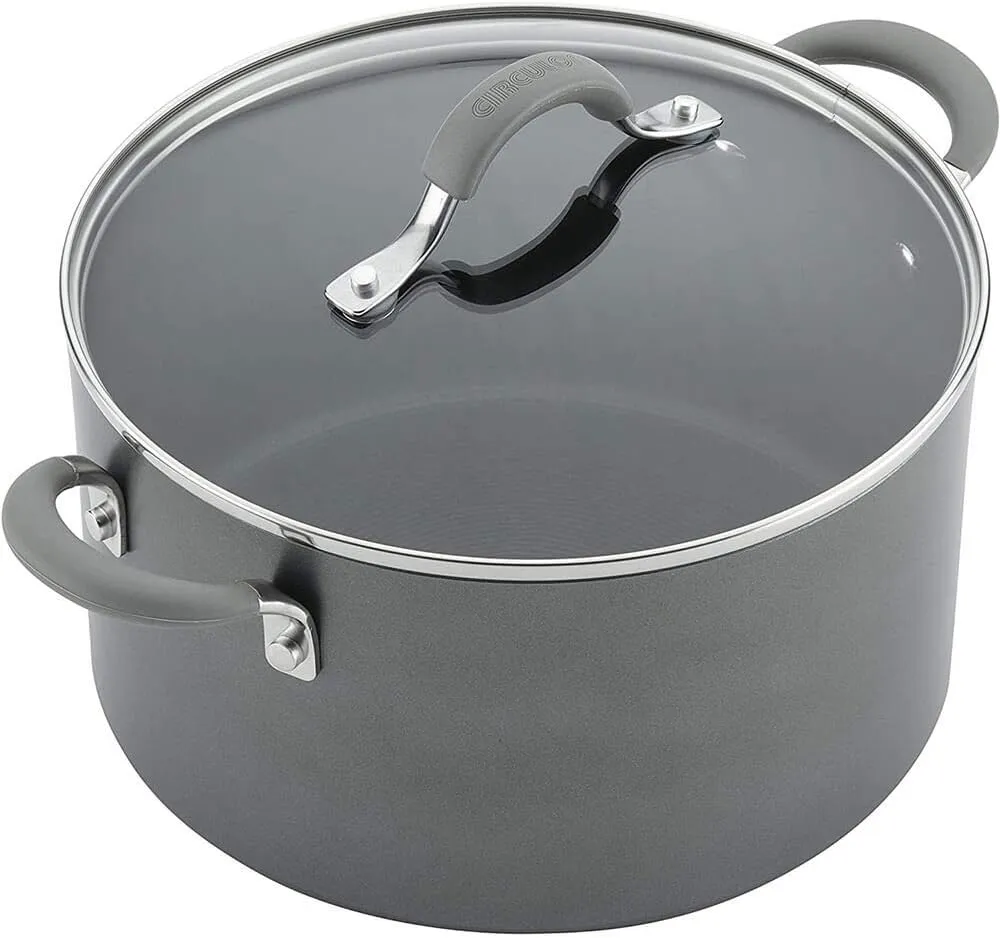 Circulon 84564 Elementum Hard Anodized Nonstick Cookware Set / Pots and Pans Set - 10 Piece, Gray